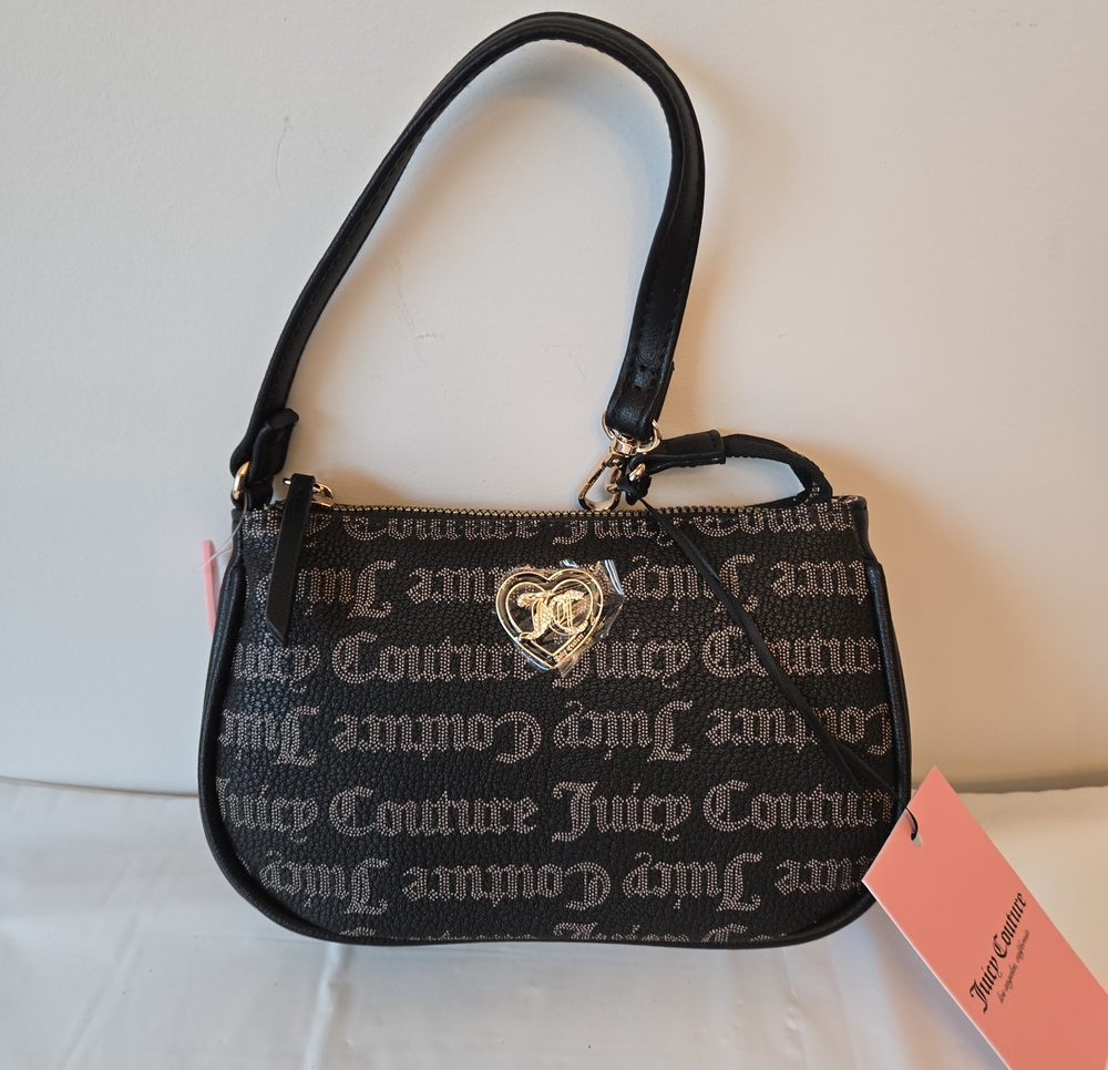 Juicy Couture Gothic Script Wristlet with Gold Heart Charm - Picture 7 of 8